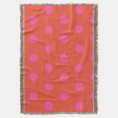 Polka Dots Roze en rood Sinaasappel monogram Deken (Voorkant Verticaal)