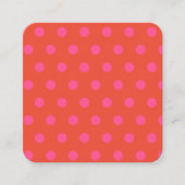 Polka Dots Roze en rood Sinaasappel monogram Informatiekaartje (Voorkant)