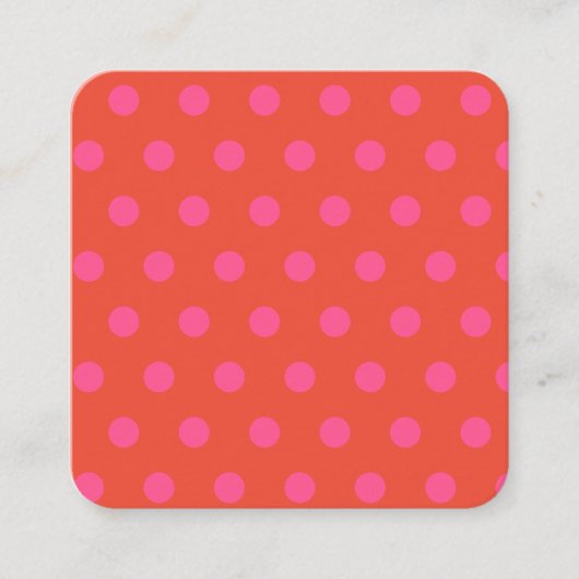 Polka Dots Roze en rood Sinaasappel monogram Informatiekaartje (Voorkant)