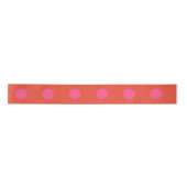 Polka Dots Roze en rood Sinaasappel monogram Lint (Voorkant)