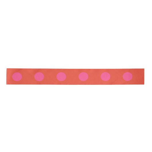 Polka Dots Roze en rood Sinaasappel monogram Lint (Voorkant)