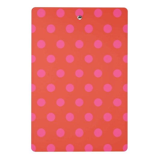 Polka Dots Roze en rood Sinaasappel monogram Mini Klembord (Achterkant)