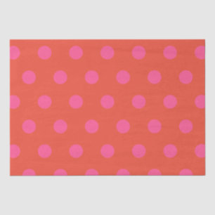 Polka Dots Roze en rood Sinaasappel monogram Tissuepapier