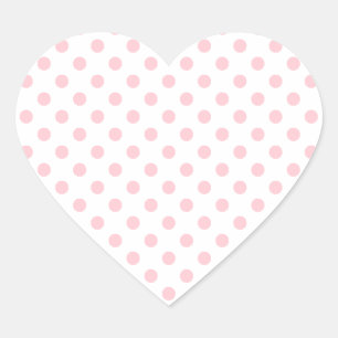 Polka Dots - Roze op Wit Hart Sticker