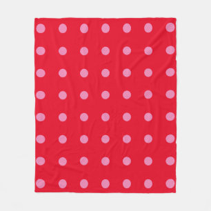  Polka Dots Roze Rood Kleur Retro Classic Fleece Deken
