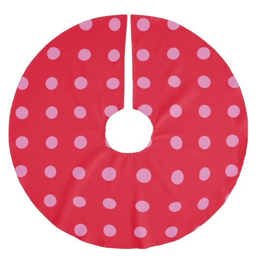  Polka Dots Roze Rood Kleur Retro Classic Kerstboom Rok (Voorkant)