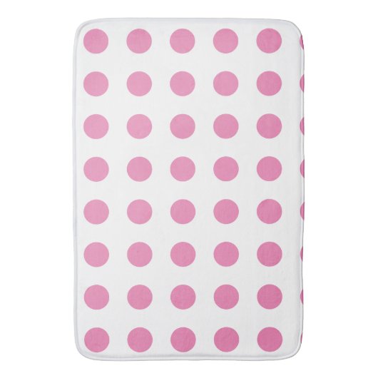  Polka Dots Roze Wit Kleur Retro Classic Badmat (Voorkant Verticaal)