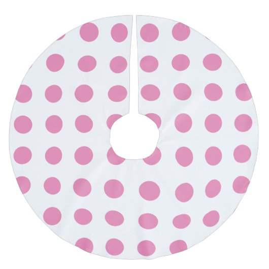  Polka Dots Roze Wit Kleur Retro Classic Kerstboom Rok (Voorkant)