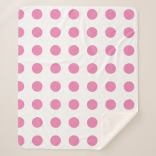  Polka Dots Roze Wit Kleur Retro Classic Sherpa Deken