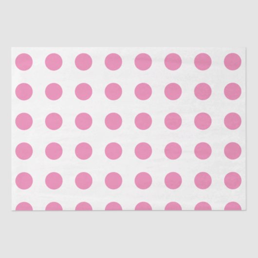Polka Dots Roze Wit Kleur Retro Classic Tissuepapier (Voorkant)