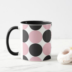 Polka Dots Roze & Zwart Mok