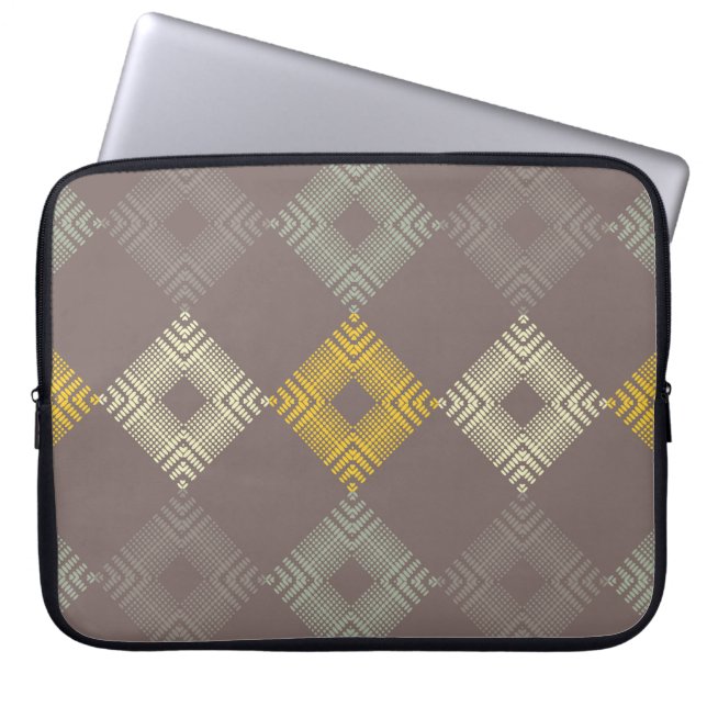 Polka dots seamless pattern. Mosaic of Ethic Figu Laptop Sleeve (Voorkant)