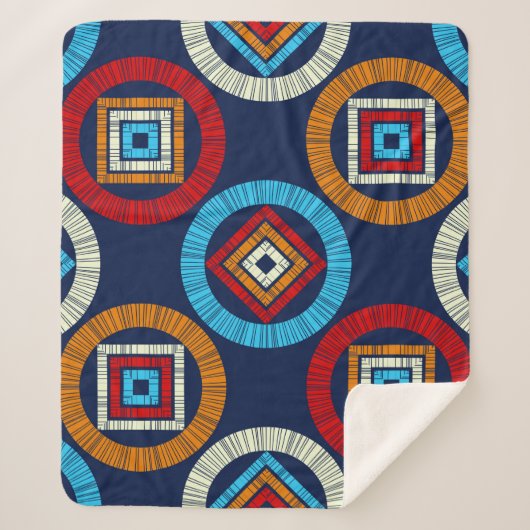 Polka dots seamless pattern. Mosaic of Ethic Figu Sherpa Deken (Voorkant)