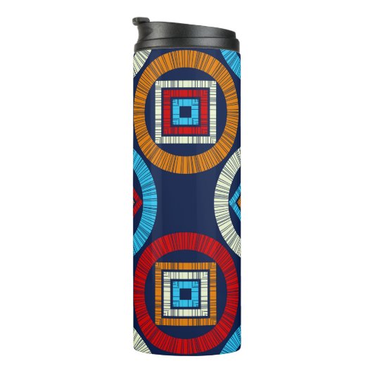 Polka dots seamless pattern. Mosaic of Ethic Figu Thermosbeker (Geroteerd rechts)