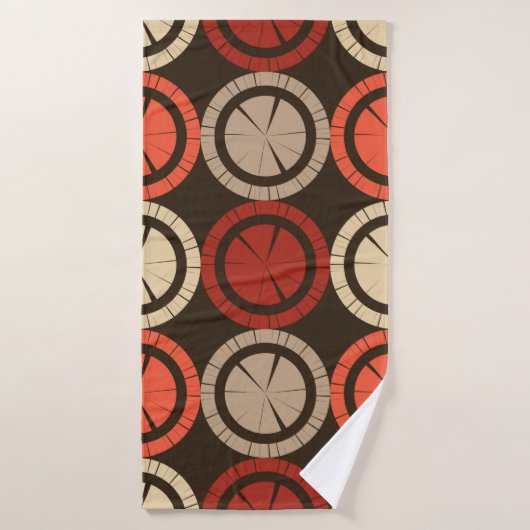 Polka dots seamless pattern. Mosaic of ethnic figu (Serviette de bain)