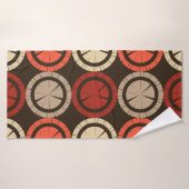 Polka dots seamless pattern. Mosaic of ethnic figu (Serviette de bain)