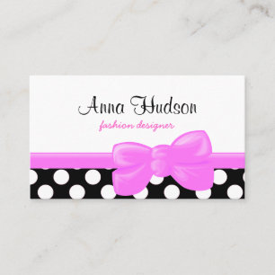 Polka Dots, Spots (gebotteld patroon) - White Blac Visitekaartje