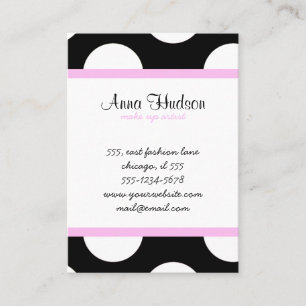 Polka Dots, Spots (gebotteld patroon) - White Blac Visitekaartje