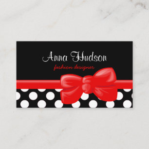 Polka Dots, Spots (gebotteld patroon) - White Blac Visitekaartje