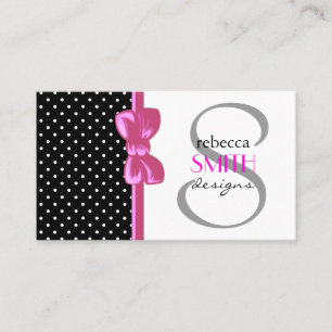 Polka Dots, Spots (gebotteld patroon) - White Blac Visitekaartje