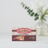 Polka Dots Strawberry Scone Visitekaartjes (Staand voorkant)