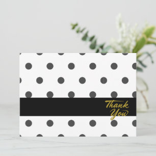 Polka Dots Stripes Hartelijk dank voor de zwarte k Bedankkaart