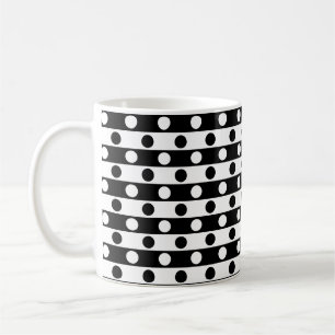 Polka Dots & Stripes Patroon - Zwarte en Witte Ton Koffiemok