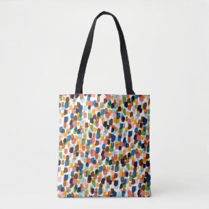 Polka dots: veelkleurige handverf. draagtas