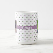 Polka Dots w / Paarse Ribbon Foto Lijst Koffiemok (Center)