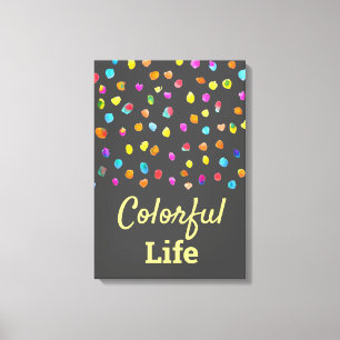 Polka dots waterverf boho pop art canvas afdruk