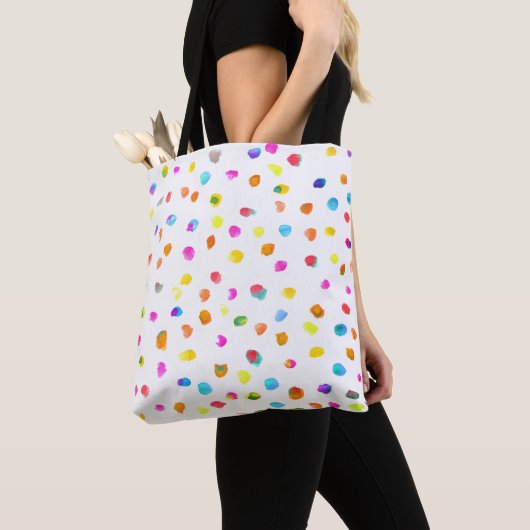 Polka dots waterverf boho pop art draagtas (Dichtbij)