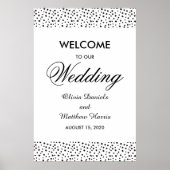 Polka Dots. Welkom bij Black and White bruiloft Poster (Voorkant)