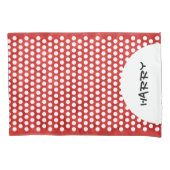 Polka Dots white + je rug. en ideeën Kussensloop (Voorkant-Links)