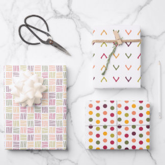 Polka Dots| Wishbones | Weaving lines -  Inpakpapier Vel
