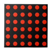  Polka Dots Zwart Rood Kleur Retro Klassiek Tegeltje (Voorkant)