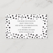 Polka Dots. Zwart-wit bruiloft details Informatiekaartje (Achterkant)