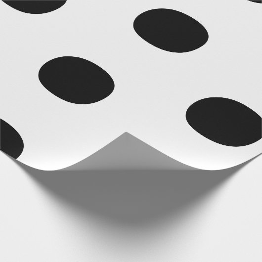 Polka dots Zwart wit groot vet elegant patroon Cadeaupapier (Hoek)
