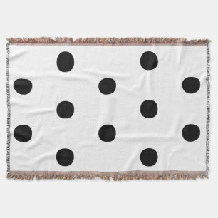 Polka dots Zwart wit groot vet elegant patroon Deken