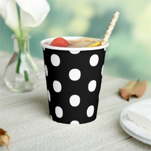 Polka dots Zwart wit groot vet elegant patroon Papieren Bekers