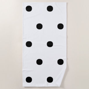 Polka dots Zwart wit groot vet elegant patroon Strandlaken