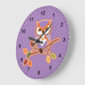 Polka Dotted Herfst Owl Grote Klok (Hoek)