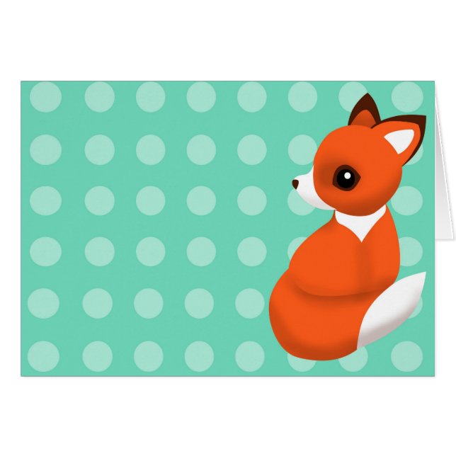Polka Fox Notelet (Voorkant Horizontaal)