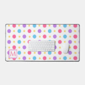 Polka Fun Pointillé Rose Violet Bleu Monogramme (Clavier et souris)