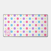 Polka Fun Pointillé Rose Violet Bleu Monogramme (Recto)