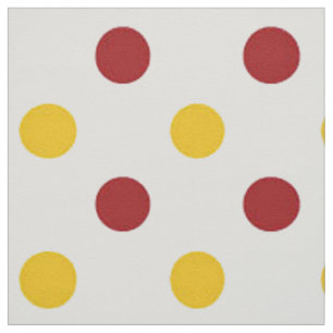 Polka gedopte stof/Bourgogne/geel Stof