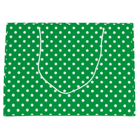 Polka gestippeld groen groot cadeauzakje (Voorkant)
