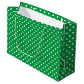 Polka gestippeld groen groot cadeauzakje (Voorkant Gekanteld)