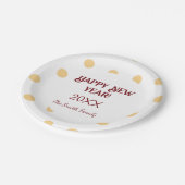 Polka gouden oudejaarsfeest papieren bordje (Gekanteld)
