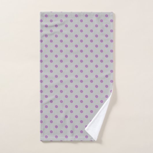 Polka gris violet (Serviette à main)