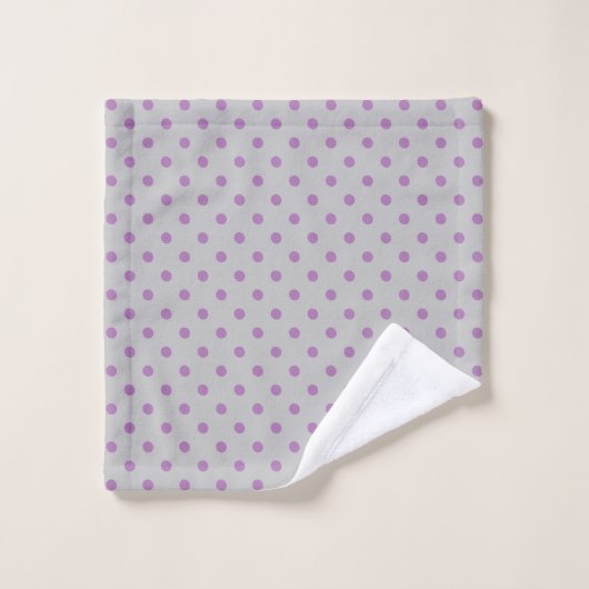 Polka gris violet (Gant de toilette)